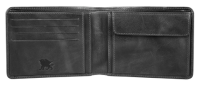 Купить Бумажник Mano Don Luca, натуральная кожа в черном цвете, 12,5х9,7 см арт. M191945601