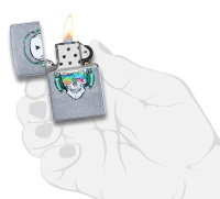 Купить Зажигалка ZIPPO Skull Headphone с покрытием Street Chrome™, латунь/сталь, серебристая, 38x13x57 мм арт. 29855