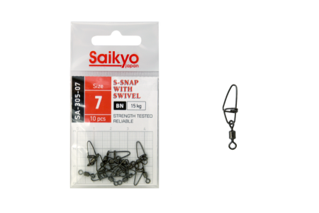 Купить Вертлюг с застежкой Saikyo SA-305-07 - 10 шт арт. SA-305-07