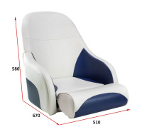 Купить Кресло с болстером Ocean Flip Up, обивка белый/синий винил арт. 13127-MR