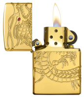 Купить Зажигалка ZIPPO Armor™ с покрытием High Polish Gold Plate, латунь/сталь, золотистая, 38x13x57 мм арт. 29265
