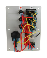 Купить Панель бортового питания 3 переключателя, предохранители, разьём прикуривателя, заряд батарей (упаковка из 10 шт.) арт. AES121416B_pkg_10