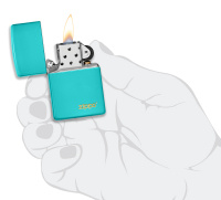 Купить Зажигалка ZIPPO Classic с покрытием Flat Turquoise, латунь/сталь, бирюзовая, глянцевая, 38x13x57 мм арт. 49454ZL