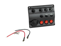 Купить Панель бортового питания 3 переключателя, разъем прикуривателя, индикация, автоматы (упаковка из 6 шт.) арт. 10027-BK_pkg_6