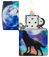 Купить Зажигалка ZIPPO Wolf Design с покрытием 540 Matte, латунь/сталь, разноцветная, матовая, 38x13x57 мм арт. 49683