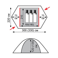 Купить Tramp палатка Rock 3 (V2) (серый) арт. TRT-28