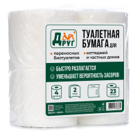 Купить Бумага туалетная ТМ ДРУГ 4 рулона (двухслойная) арт. ТБ