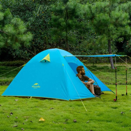 Купить Палатка Naturehike 210T65D  NH18Z022-P двухместная голубая, 6927595729595 арт. 6927595729595