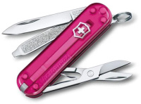 Купить Нож Victorinox Classic Nail Clip 580, 65 мм, 8 функций, полупрозрачный розовый арт. 0.6463.T5