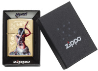 Купить Зажигалка ZIPPO Mazzi® с покрытием High Polish Brass, латунь/сталь, золотистая, 38x13x57 мм арт. 29668
