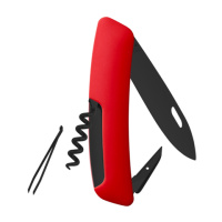 Купить Швейцарский нож SWIZA D01 AllBlack, 95 мм, 6 функций, красный (подар. упак.) арт. KNI.0013.1000