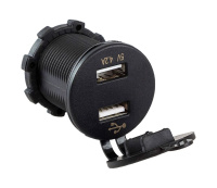 Купить Разъем USB 5В 4.2А и вольтметр цифровой 5-30 В (упаковка из 25 шт.) арт. AES1118SUV_pkg_25