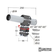 Купить Держатель спиннинга сквозной на леер, алюминий арт. 030630T
