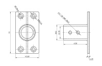 Купить Основание стойки леера 7/8"(22;2 мм); 90 град; прямоугольное арт. 66041_Kof