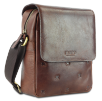Купить Сумка через плечо Mano Don Leon, натуральная кожа в коричневом цвете, 20х25х8 см арт. M191920641