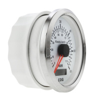 Купить GPS-спидометр аналоговый 0-60 узлов; белый циферблат; нержавеющий ободок; выносная антенна; д. 85 мм арт. JMV00257_KY08103