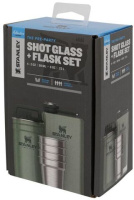 Купить Набор подарочный Stanley Adventure (фляга 0,23 л+стопки 4 шт по 59 мл+футляр), темно-зеленый арт. 10-01883-034