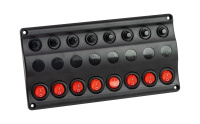 Купить Панель бортового питания 8 переключателей, индикация, автоматы (упаковка из 6 шт.) арт. 10028-BK_pkg_6