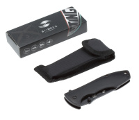 Купить Нож складной Stinger, 80 мм, (чёрный), материал рукояти: сталь/дерево пакка (чёрный) арт. FK-632PW