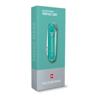 Купить Нож-брелок VICTORINOX Classic SD Colors "Tropical Surf", 58 мм, 7 функций, полупрозрачный бирюзовый арт. 0.6223.T24G