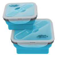 Купить Контейнер силиконовый с ловилкой 1000 мл Tramp TRC-145, аквамарин арт. TRC-145