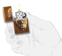 Купить Зажигалка ZIPPO Polygonal Lion с покрытием Toffee™, латунь/сталь, медная, матовая, 38x13x57 мм арт. 29865