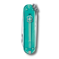 Купить Нож-брелок VICTORINOX Classic SD Colors "Tropical Surf", 58 мм, 7 функций, полупрозрачный бирюзовый арт. 0.6223.T24G