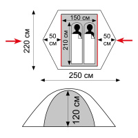 Купить Tramp Lite палатка Tourist 2 (зеленый) арт. TLT-004.06