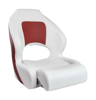 Купить Кресло с болстером Premium Captain's Bucket, обивка винил, цвет белый/красный, Marine Rocket арт. MR10408