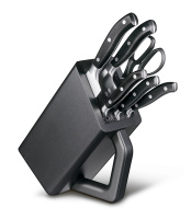 Купить Набор из 6 кованых кухонных приборов VICTORINOX: 5 ножей и ножницы, в антрацитовой подставке из бука арт. 7.7243.6
