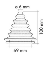 Купить Уплотнитель для тросов управления черный; д. 69 мм арт. CU2818