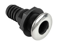 Купить Разъем водосброса пластиковый с крышкой из нержавеющей стали под шланг 32 мм, черный (упаковка из 3 шт.) арт. BS3504_pkg_3