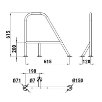 Купить Леер носовой большой левый, нержавеющая сталь арт. 030107T