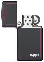 Купить Зажигалка ZIPPO Slim® с покрытием Black Matte, латунь/сталь, чёрная, матовая, 29x10x60 мм арт. 1618ZB