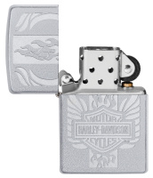 Купить Зажигалка ZIPPO Harley-Davidson® c покрытием Satin Chrome™, латунь/сталь, серебристая, 38x13x57 мм арт. 49660