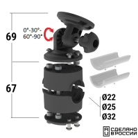 Купить Кронштейн наклонный с хомутом универсальным арт. 040554T