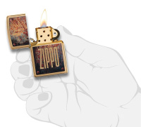 Купить Зажигалка ZIPPO Rusty Plate с покрытием Brushed Brass, латунь/сталь, золотистая, 38x13x57 мм арт. 29879