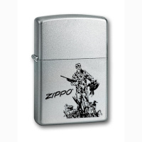 Купить Зажигалка ZIPPO Duck Hunting, с покрытием Satin Chrome™, латунь/сталь, серебристая, 38x13x57 мм арт. 205 Duck Hunting