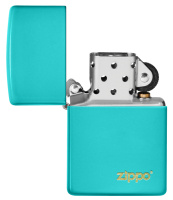 Купить Зажигалка ZIPPO Classic с покрытием Flat Turquoise, латунь/сталь, бирюзовая, глянцевая, 38x13x57 мм арт. 49454ZL