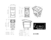 Купить П-ль 3х поз (ON)-OFF-ON 12В/20А 4Р подсветка (упаковка из 25 шт.) арт. AES111883PBM1_pkg_25