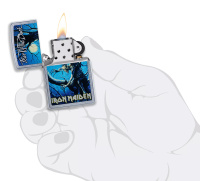 Купить Зажигалка ZIPPO Iron Maiden с покрытием Street Chrome™, латунь/сталь, серебристая, 38x13x57 мм арт. 49234