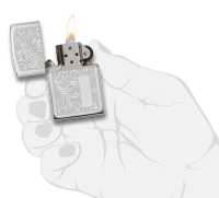 Купить Зажигалка ZIPPO Venetian® с покрытием High Polish Chrome, латунь/сталь, серебристая, 38x13x57 мм арт. 352