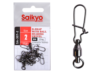 Купить Вертлюг с застежкой Saikyo SA-307-2 - 10 шт (23кг) арт. SA-307-2