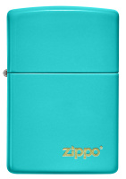 Купить Зажигалка ZIPPO Classic с покрытием Flat Turquoise, латунь/сталь, бирюзовая, глянцевая, 38x13x57 мм арт. 49454ZL