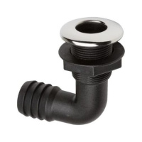 Купить Разъем водосброса угловой пластиковый с крышкой из нержавеющей стали под шланг 32 мм, черный (упаковка из 3 шт.) арт. BS3514_pkg_3