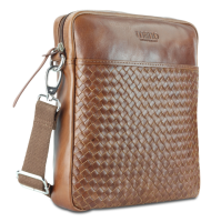 Купить Сумка через плечо Mano Don Luca, натуральная кожа в коньячном цвете, 23х26,5х4,5 см арт. M191945802