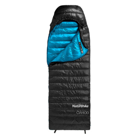 Купить Мешок спальный Naturehike CW400 NH18C400-D с гусинным пухом, размер L, черный, молния слева, 6927595761670L арт. 6927595761670L