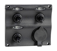 Купить Панель бортового питания 3 переключателя; USB зарядка; индикация арт. C91359LED