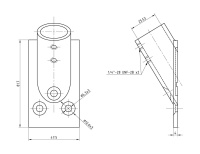 Купить Основание стойки леера 1"(25;4 мм); 30 град; прямоугольное арт. 66178_Kof