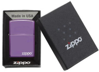 Купить Зажигалка ZIPPO Classic с покрытием Abyss™, латунь/сталь, фиолетовая с логотипом, 38x13x57 мм арт. 24747ZL